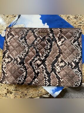 NWT MZ Wallace Brown Snake Print Metro Pouch